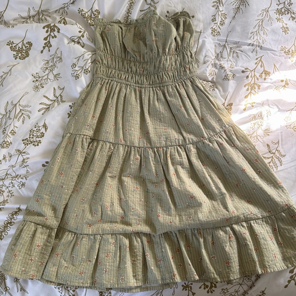 Aeropostale Olive Green Floral Dress